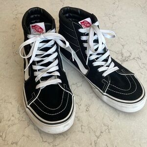 Vans Sk8-Hi Black/Black/White Size 8.5 Women Size 7 Mens